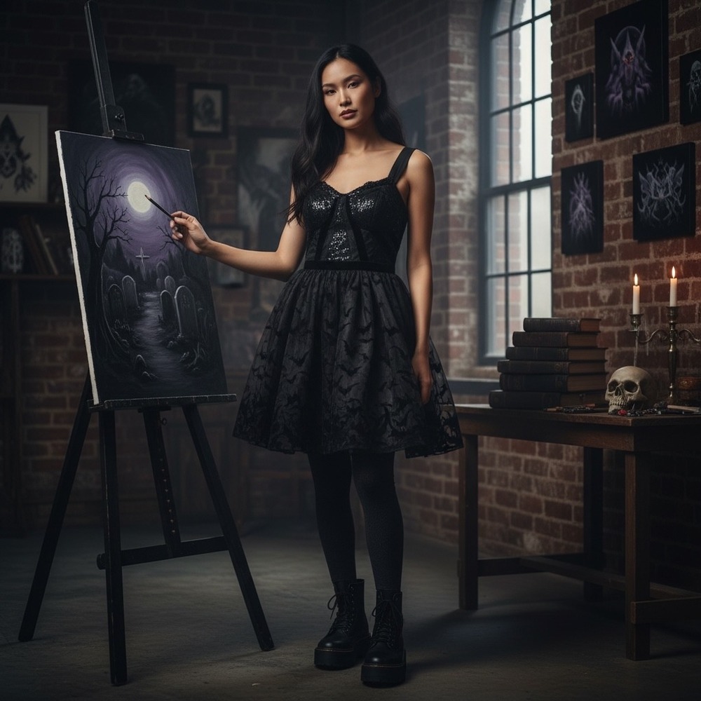 DC Comics Hot Topic Black Bat Flocked Tulle Gothic Dress Limited Edition SM